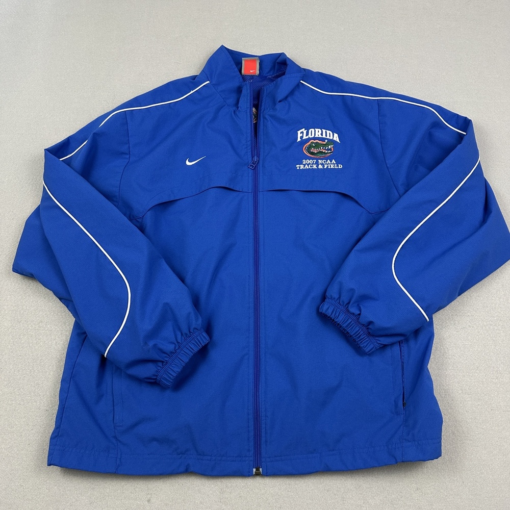 Florida Gators Jacket Men Medium Blue Nike 2007 NCAA Outdoor Track & Field